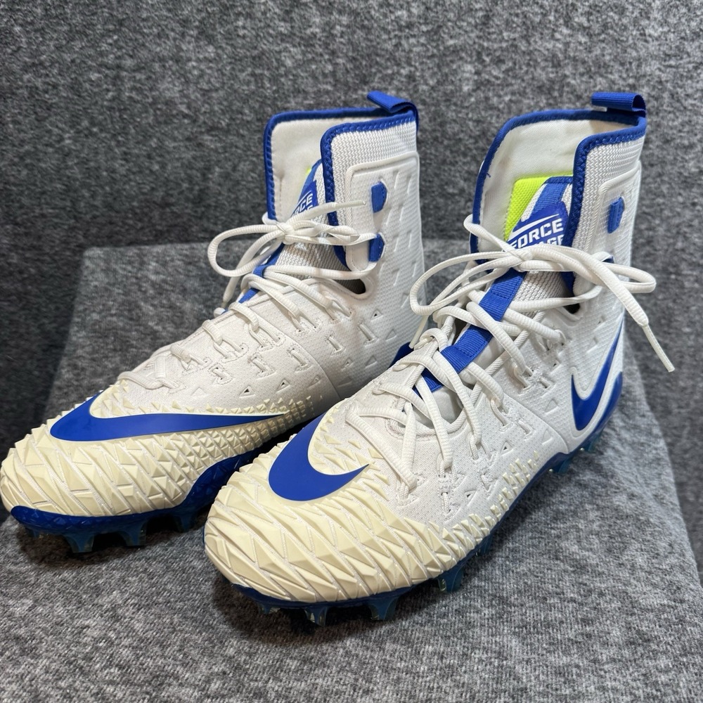 Nike Force Savage Elite 2 Football Cleats White Royal Blue Size 12 857063-102